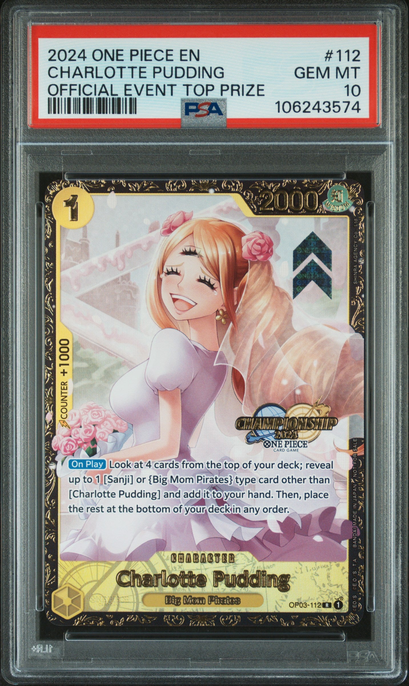 PSA 10 2024 CHARLOTTE PUDDING 112 ONE PIECE PROMO