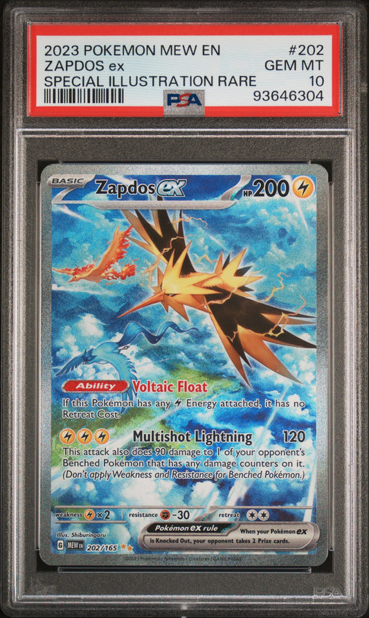 PSA 10 2023 ZAPDOS EX 202/165 151