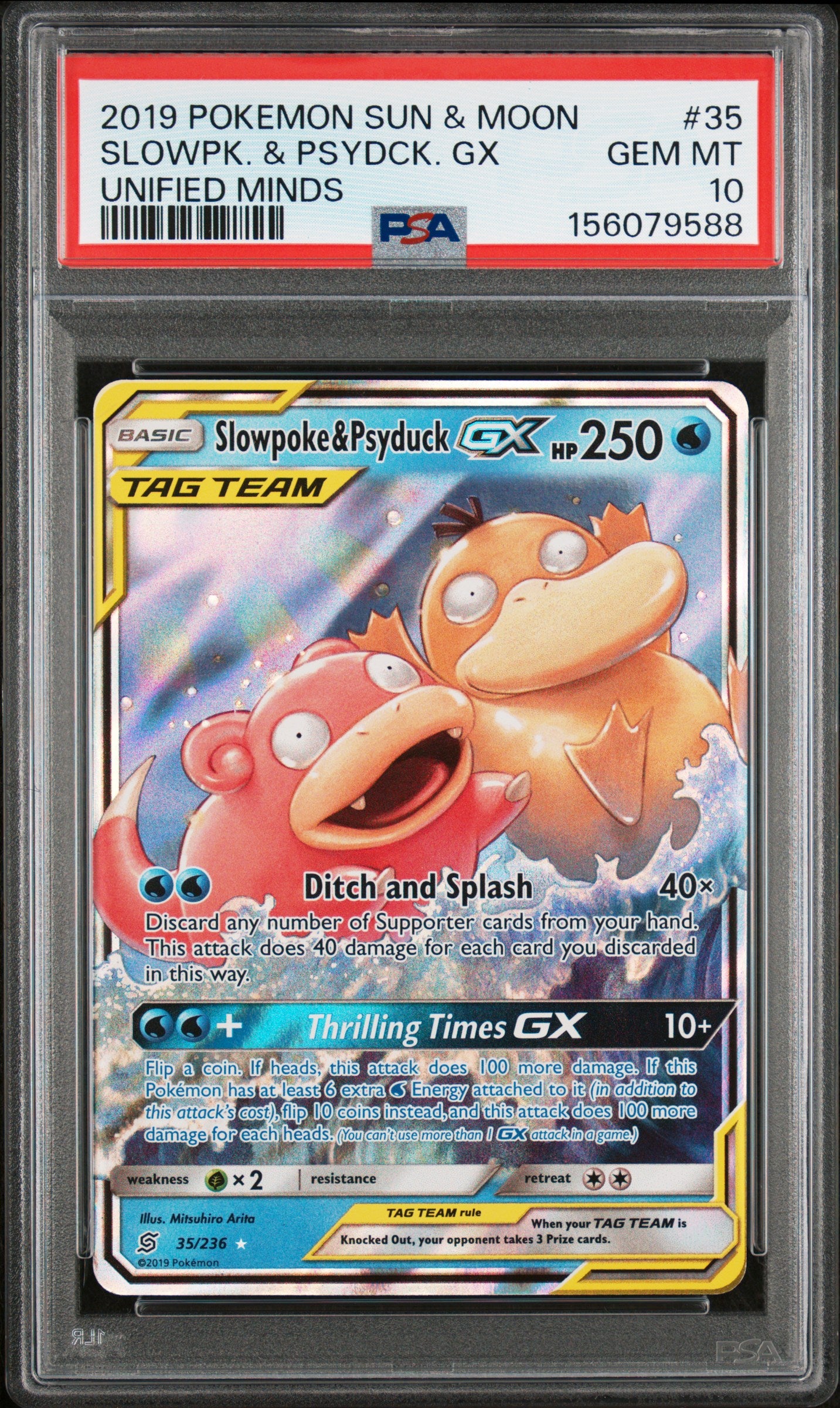 PSA 10 2019 SLOWPOKE & PSYDUCK GX 35/236 UNIFIED MINDS