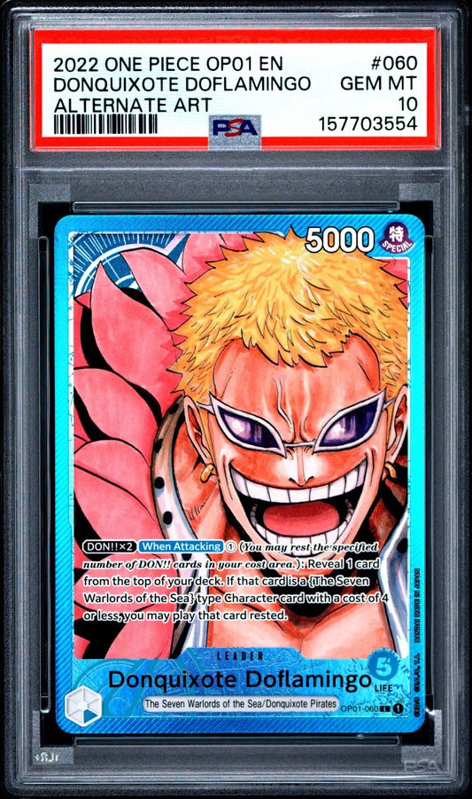 PSA 10 2022 DONQUIXOTE DOFLAMINGO 060 ONE PIECE OP01 ROMANCE DAWN