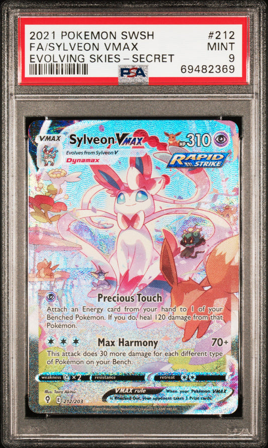 PSA 9 2021 SYLVEON VMAX 212 EVOLVING SKIES