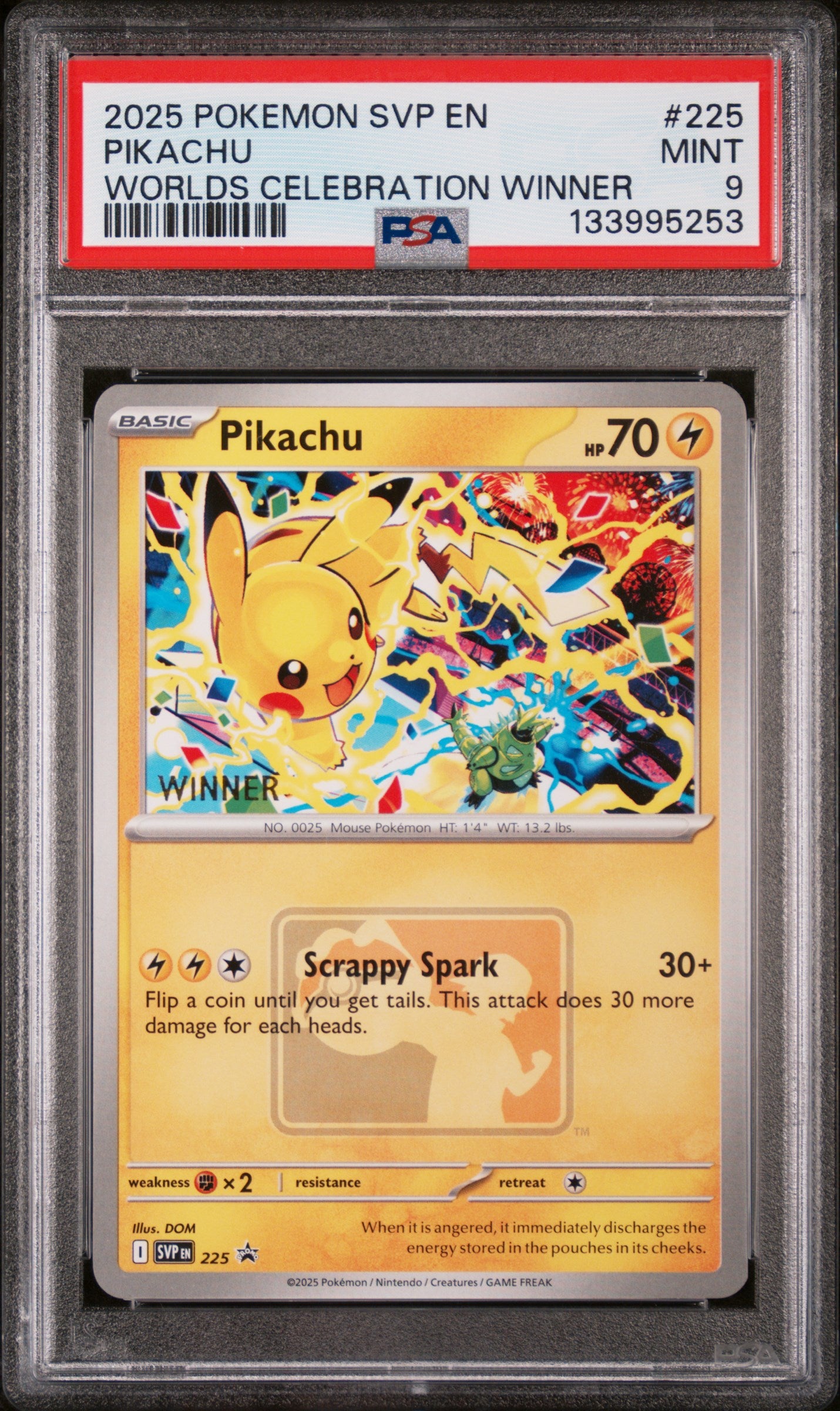 PSA 9 2025 PIKACHU 225 SV BLACK STAR PROMO