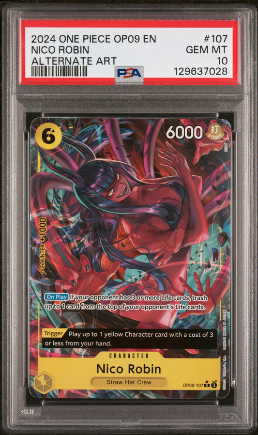 PSA 10 2024 NICO ROBIN 107 ONE PIECE OP09-EMPERORS IN THE NEW WORLD
