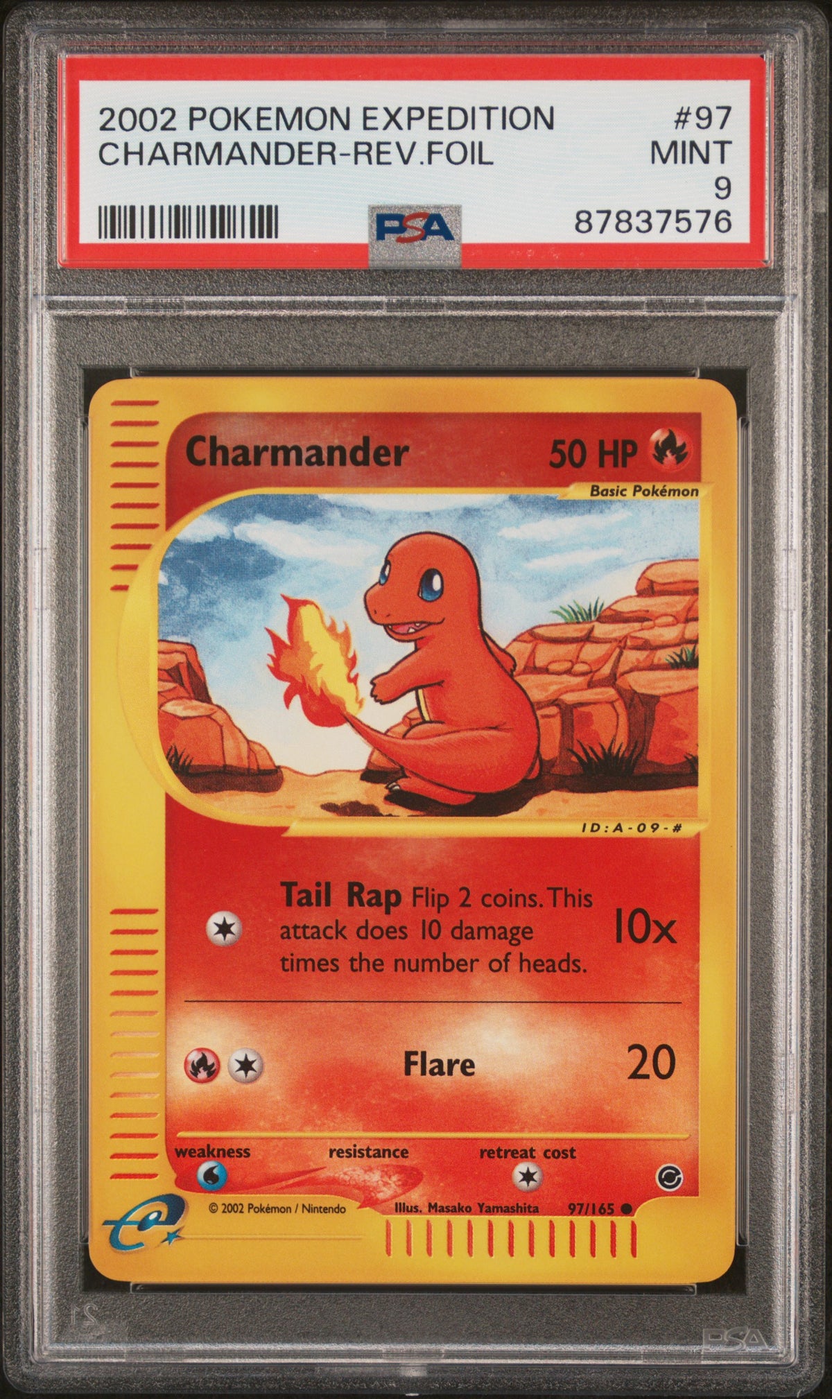 PSA 9 2002 CHARMANDER REVERSE HOLO 97/165 EXPEDITION