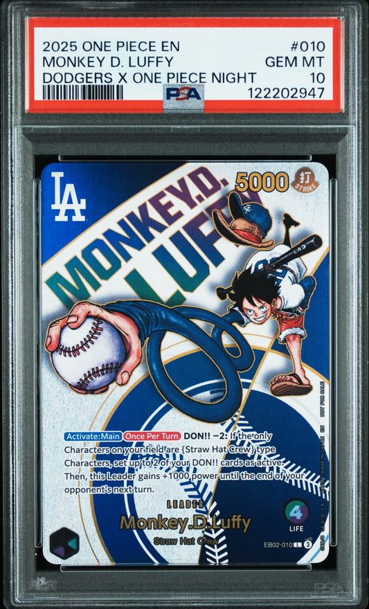 PSA 10 2025 MONKEY D. LUFFY 010 ONE PIECE PROMOS