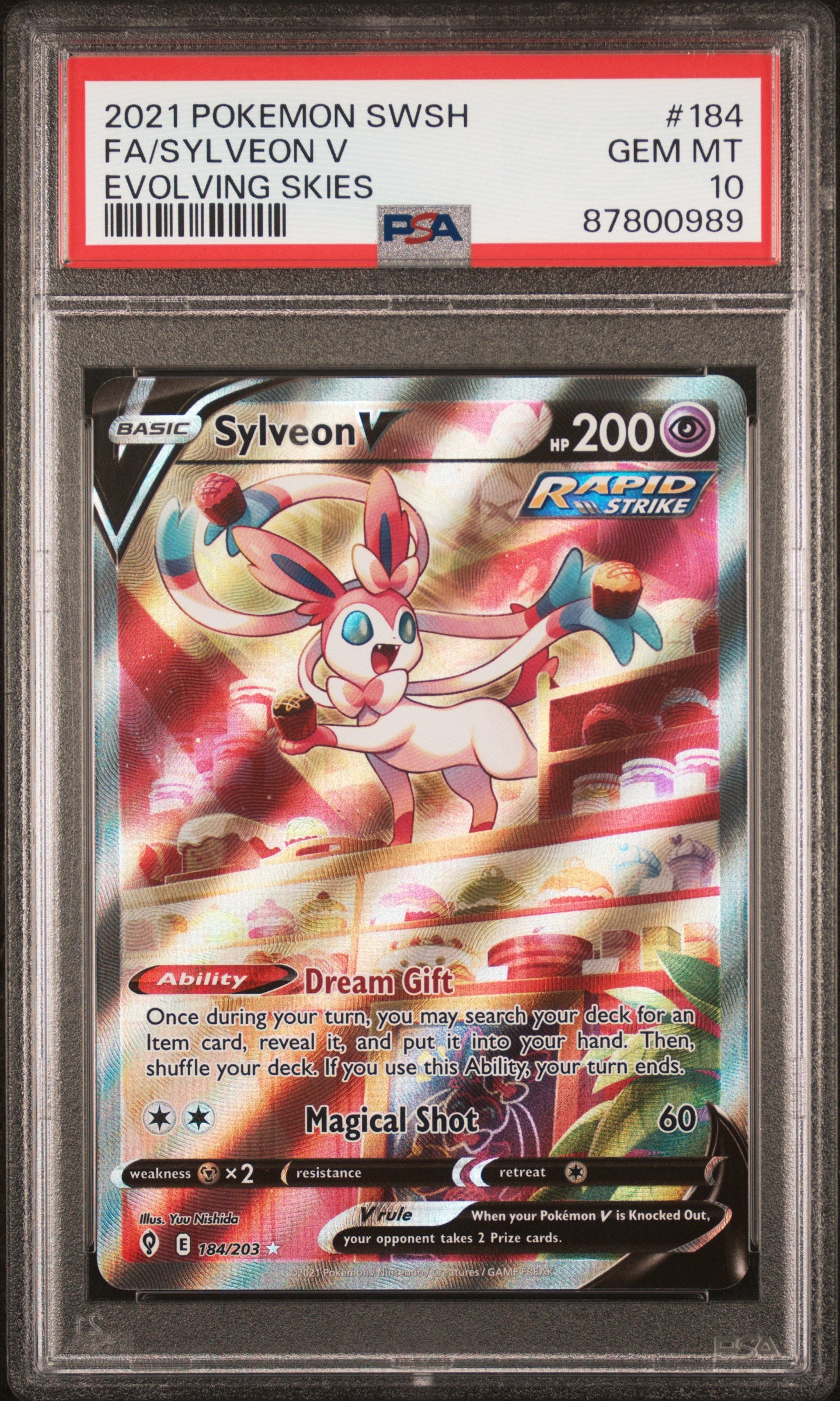PSA 10 2021 SYLVEON V 184 EVOLVING SKIES