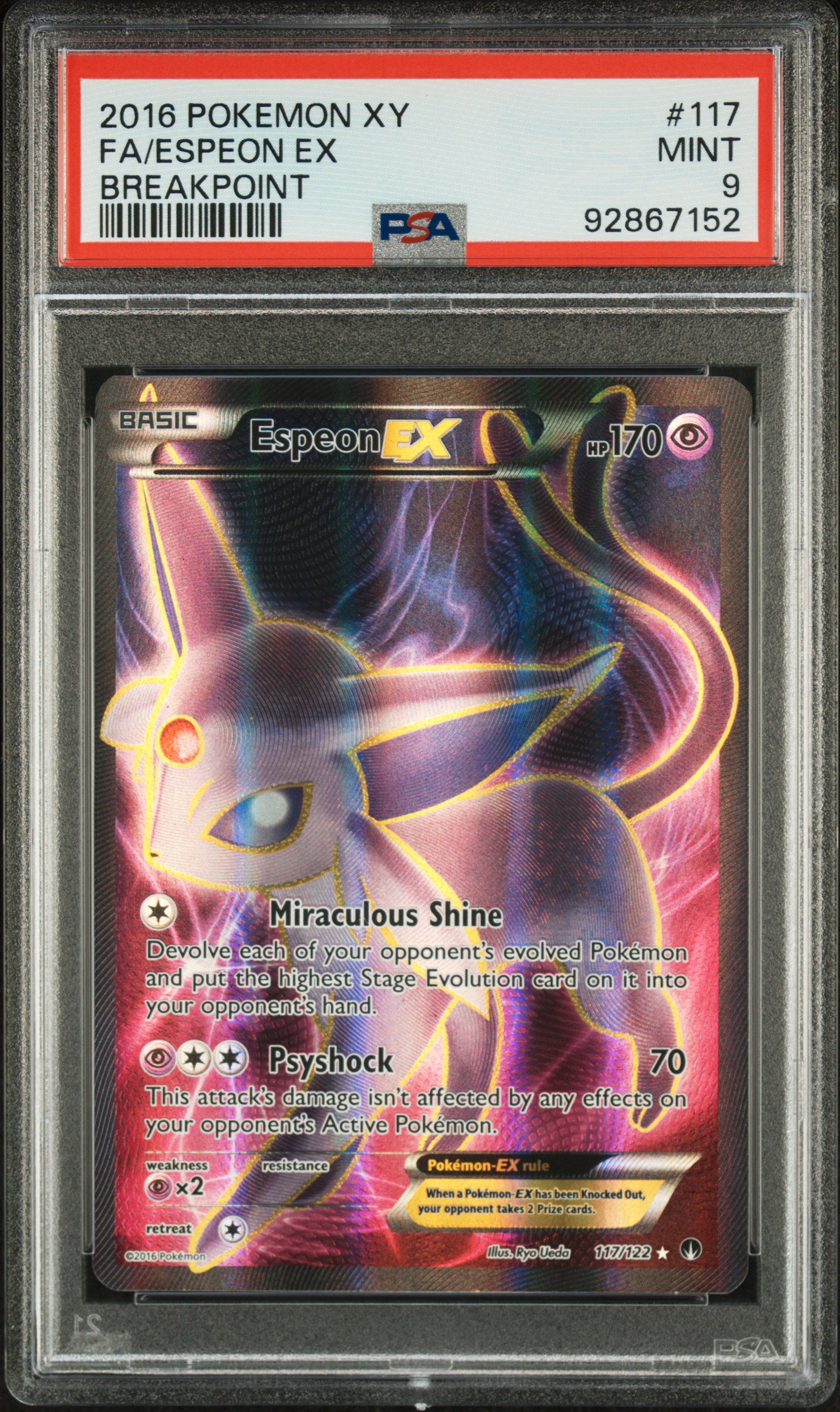 PSA 9 2016 ESPEON EX 117 BREAKPOINT