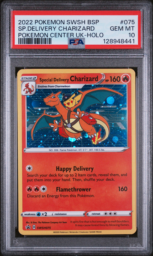PSA 10 2022 SPECIAL DELIVERY CHARIZARD HOLO 075 SWSH BLACK STAR PROMO