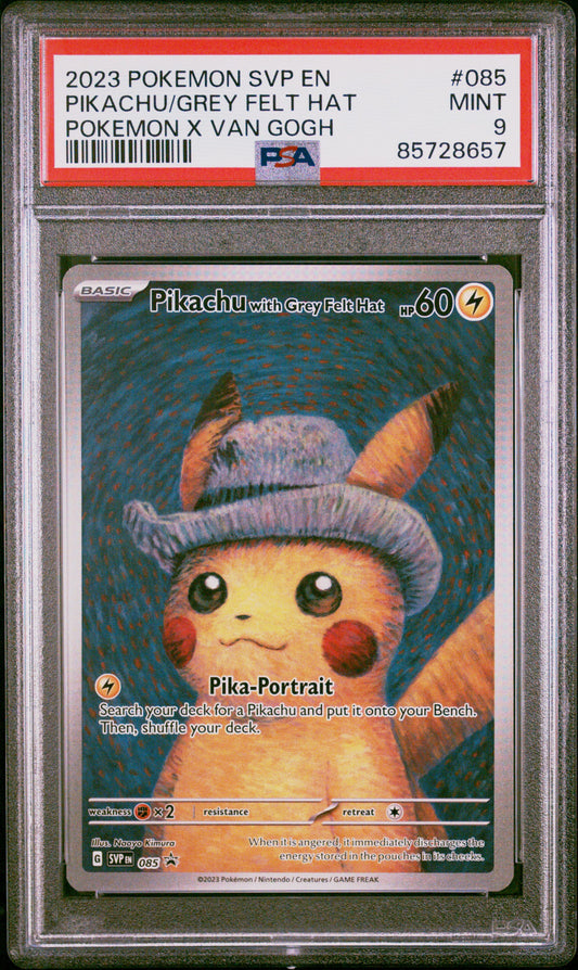 PSA 9 2023 PIKACHU WITH GREY FELT HAT 085 SVP EN-SV BLACK STAR PROMO