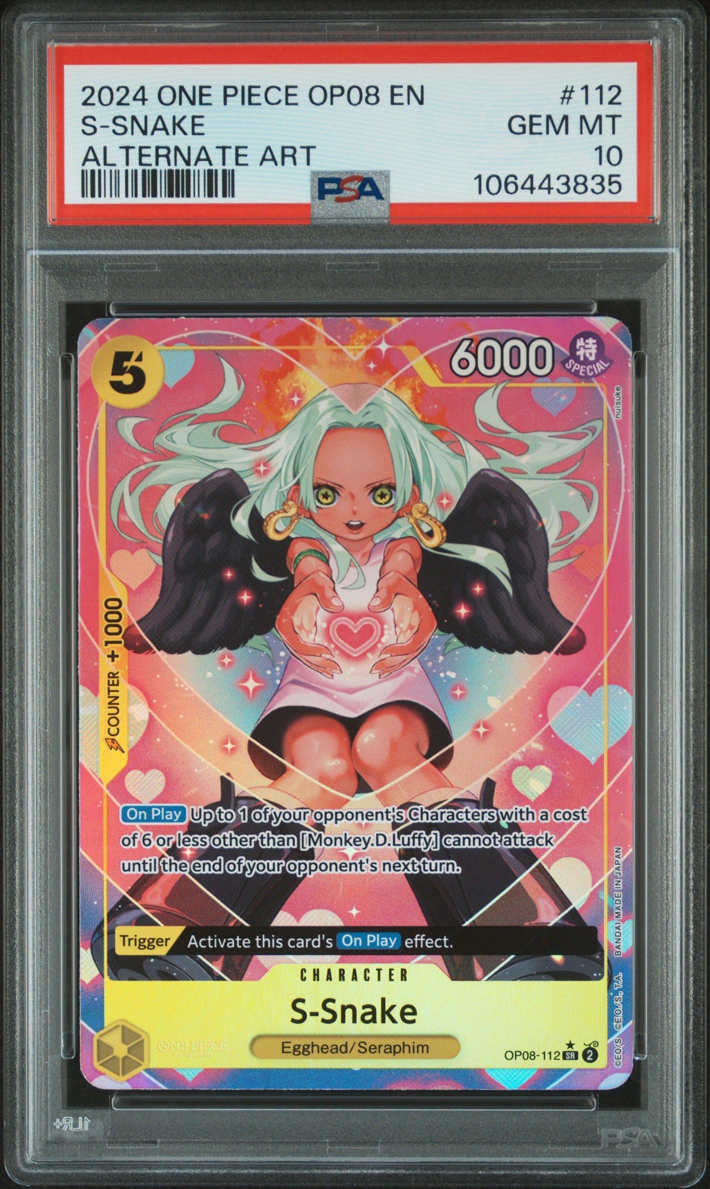 PSA 10 2024 S-SNAKE 112 ONE PIECE OP08-TWO LEGENDS