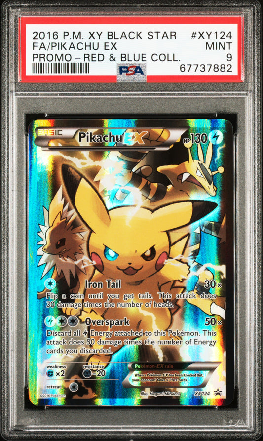 PSA 9 2016 PIKACHU EX XY124 BLACK STAR PROMO