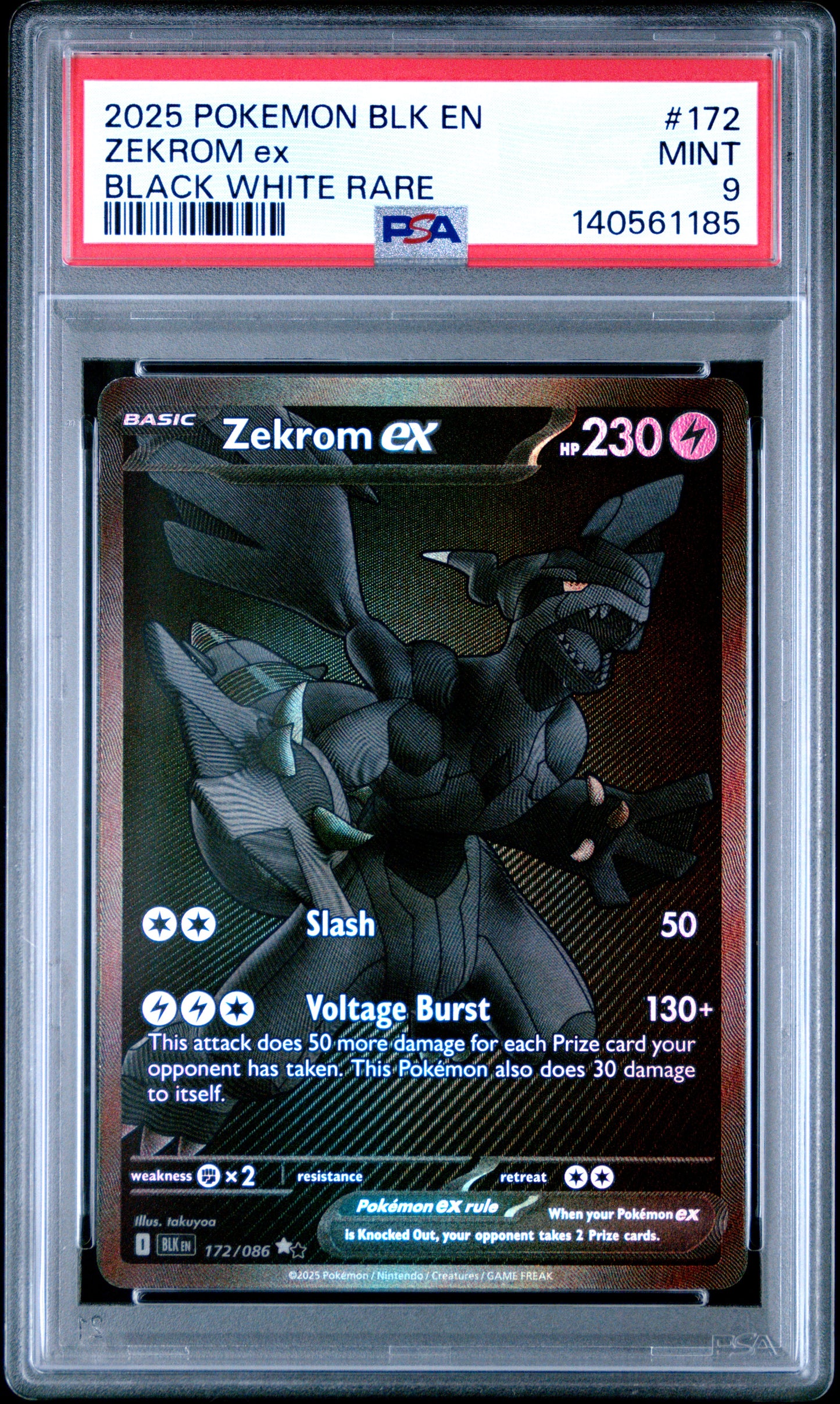 PSA 9 2025 ZEKROM EX 172/086 BLACK BOLT