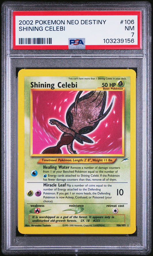 PSA 7 2002 SHINING CELEBI 106 NEO DESTINY