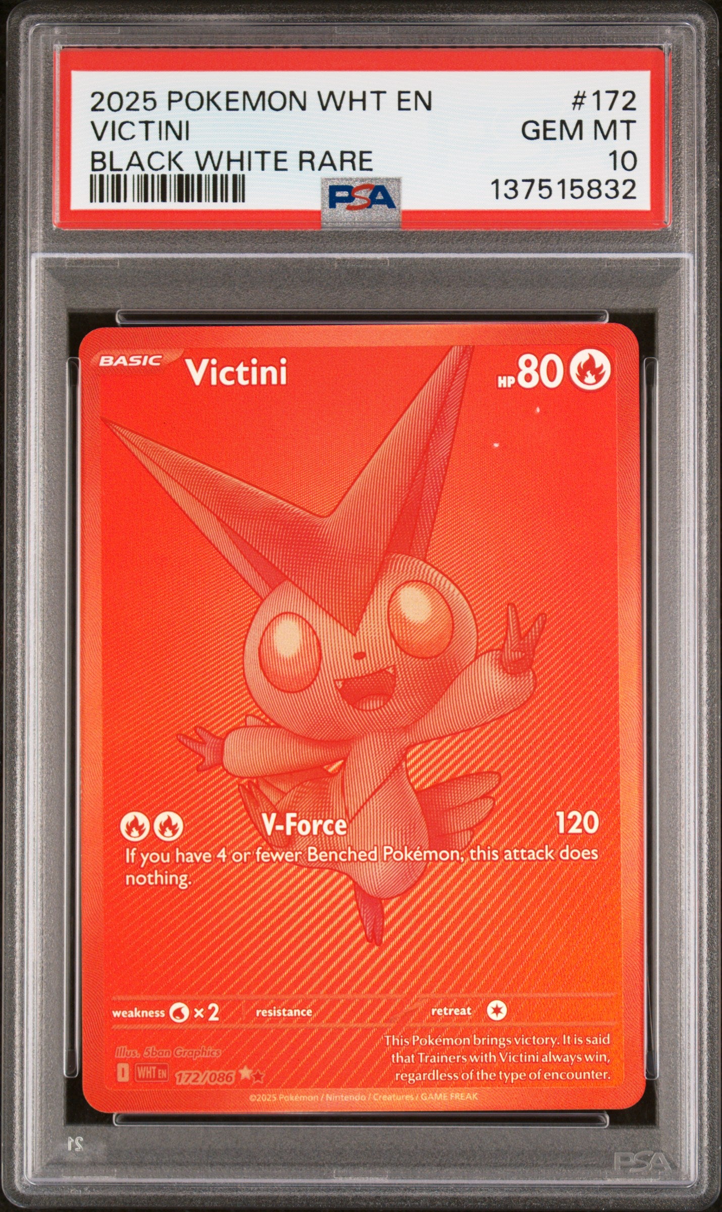 PSA 10 2025 VICTINI 172/086 WHT EN-WHITE FLARE