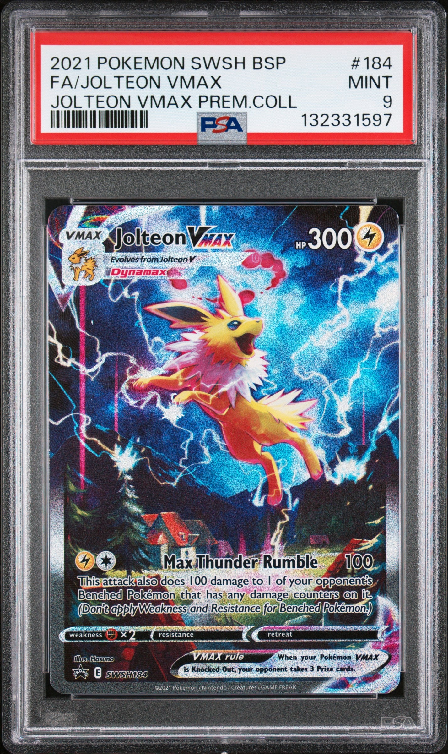 PSA 9 2021 JOLTEON VMAX 184 SWSH BLACK STAR PROMO