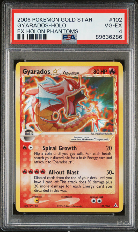 PSA 4 2006 GYARADOS HOLO 102 HOLON PHANTOMS