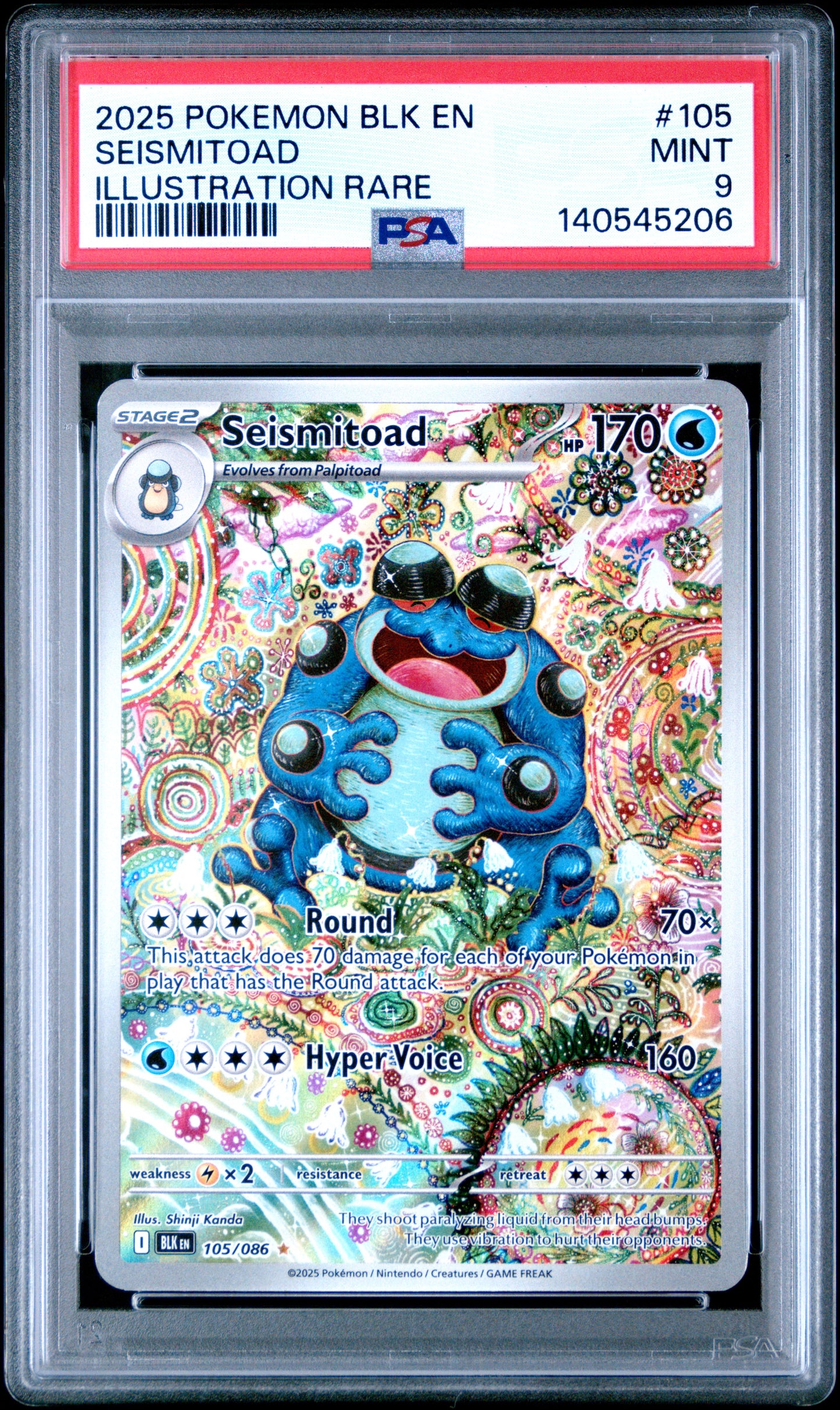 PSA 9 2025 SEISMITOAD 105 BLK EN-BLACK BOLT
