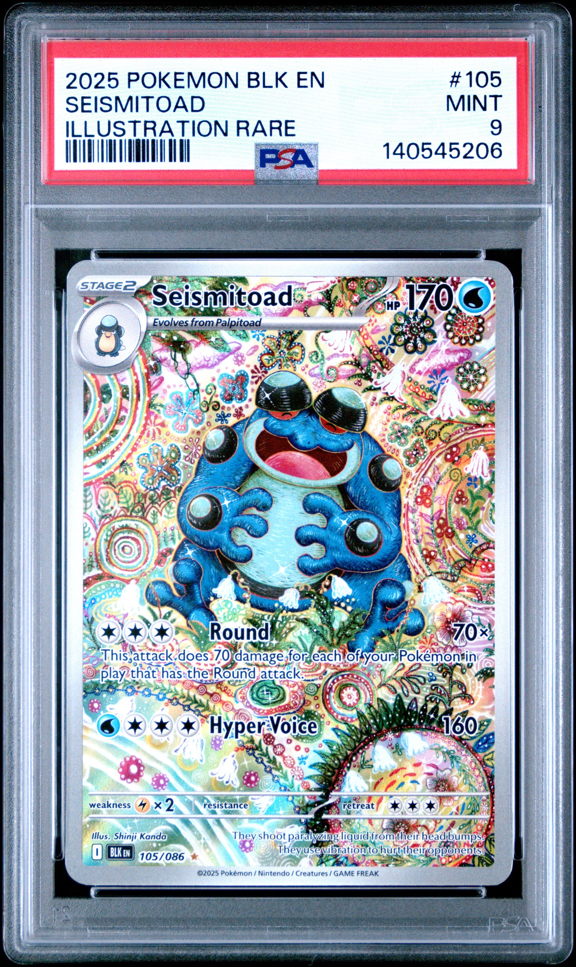 PSA 9 2025 SEISMITOAD 105 BLK EN-BLACK BOLT
