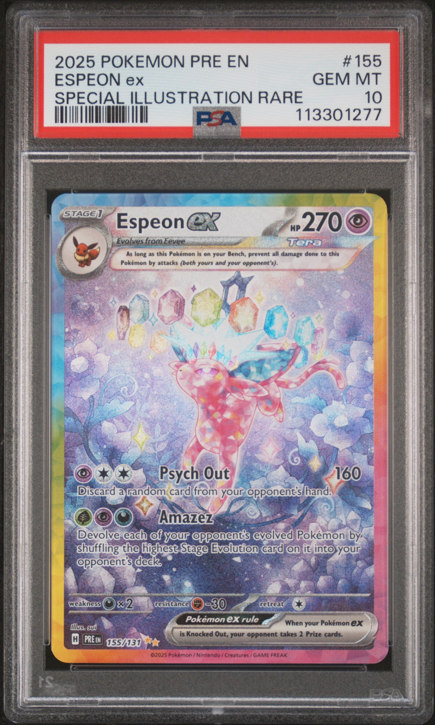 PSA 10 2025 ESPEON EX 155/131 PRISMATIC EVOLUTIONS