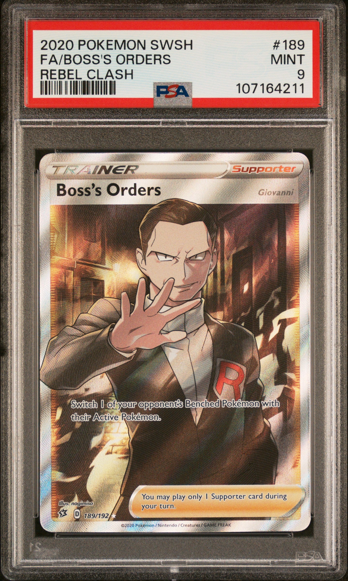 PSA 9 2020 BOSS'S ORDERS 189 REBEL CLASH