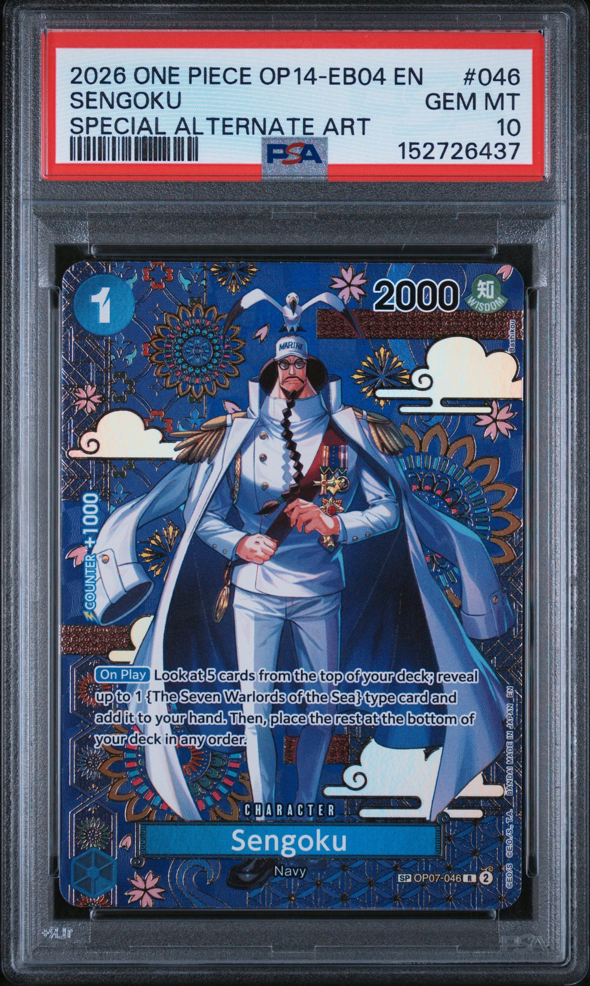 PSA 10 2026 SENGOKU 046 ONE PIECE OP14-EB04-THE AZURE SEA'S SEVEN
