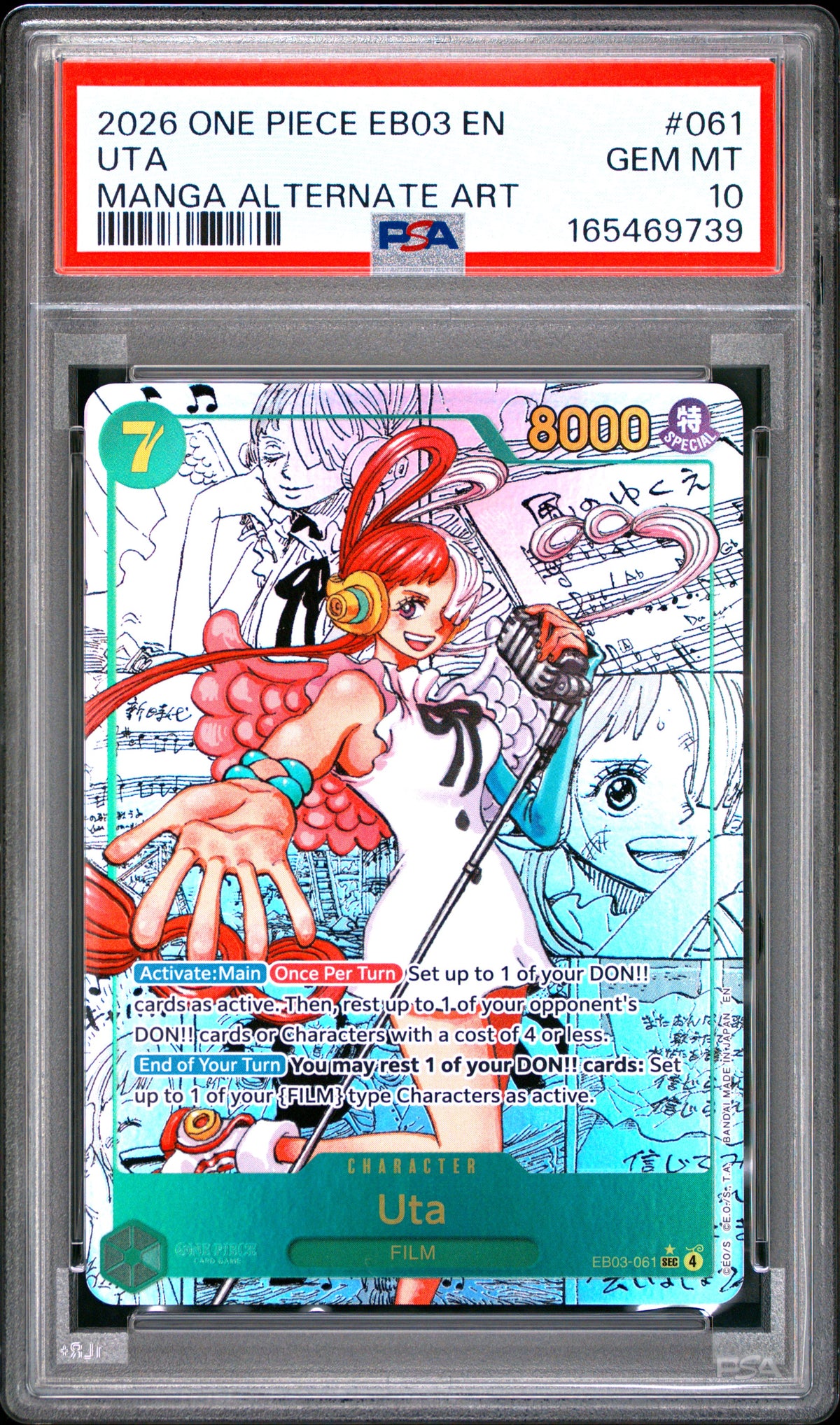 PSA 10 2026 UTA 061 ONE PIECE EB03-EXTRA BOOSTER -ONE PIECE HEROINES EDITION-