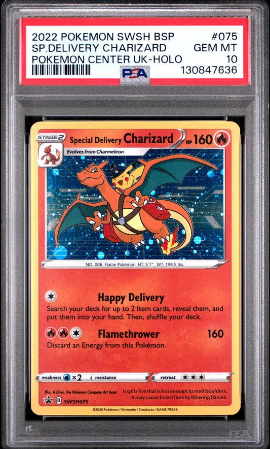 PSA 10 2022 SPECIAL DELIVERY CHARIZARD HOLO 075 SWSH BLACK STAR PROMO
