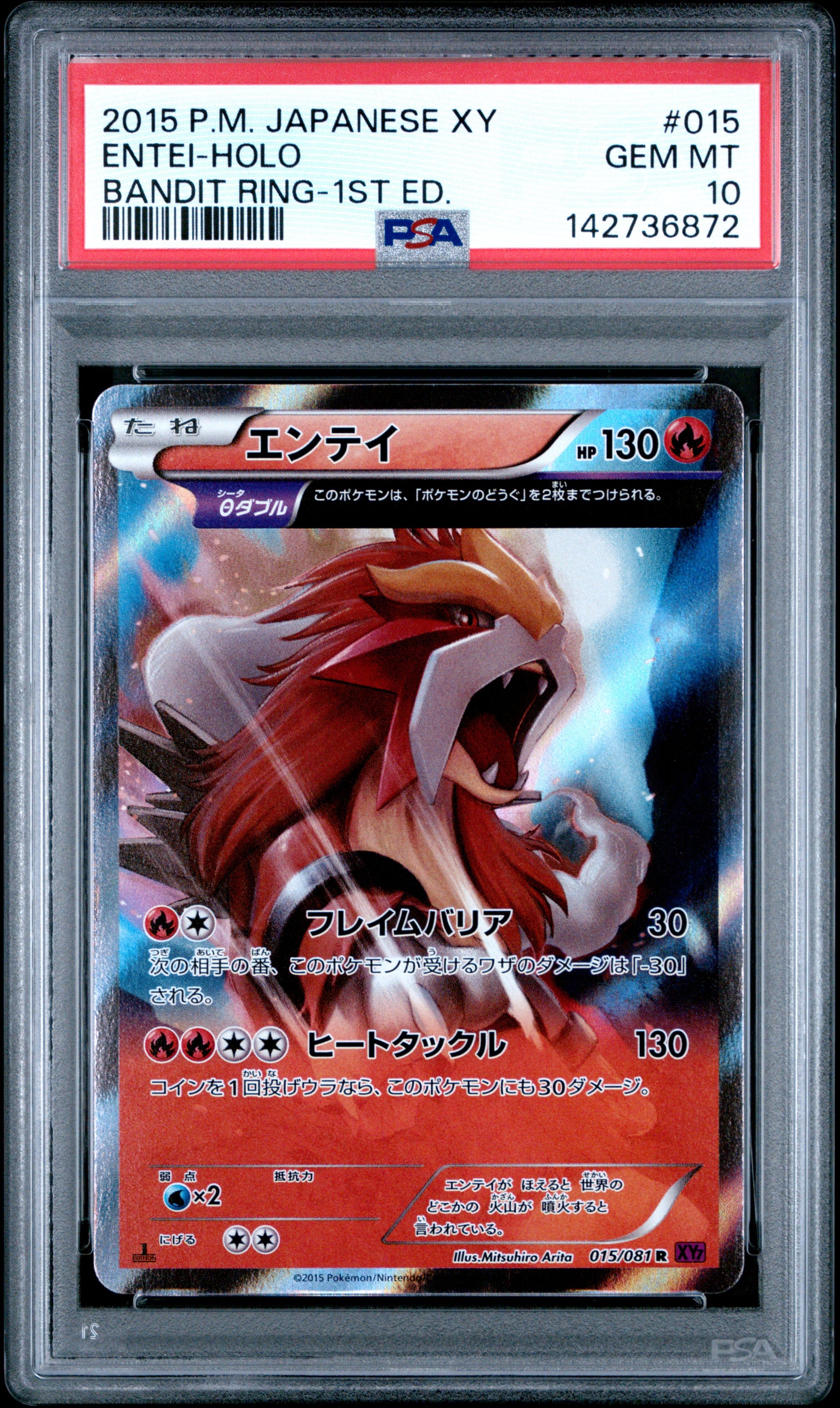 PSA 10 2015 ENTEI HOLO 015 BANDIT RING
