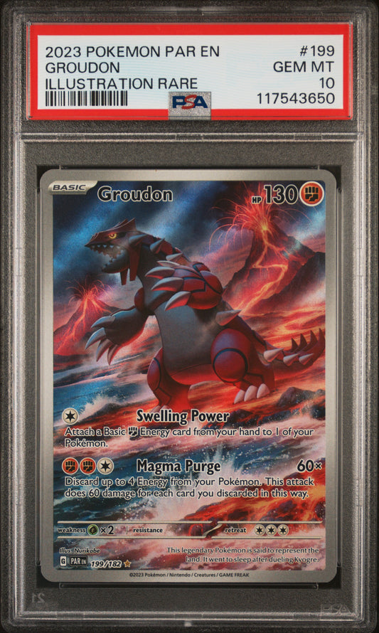PSA 10 2023 GROUDON 199/182 PAR EN-PARADOX RIFT