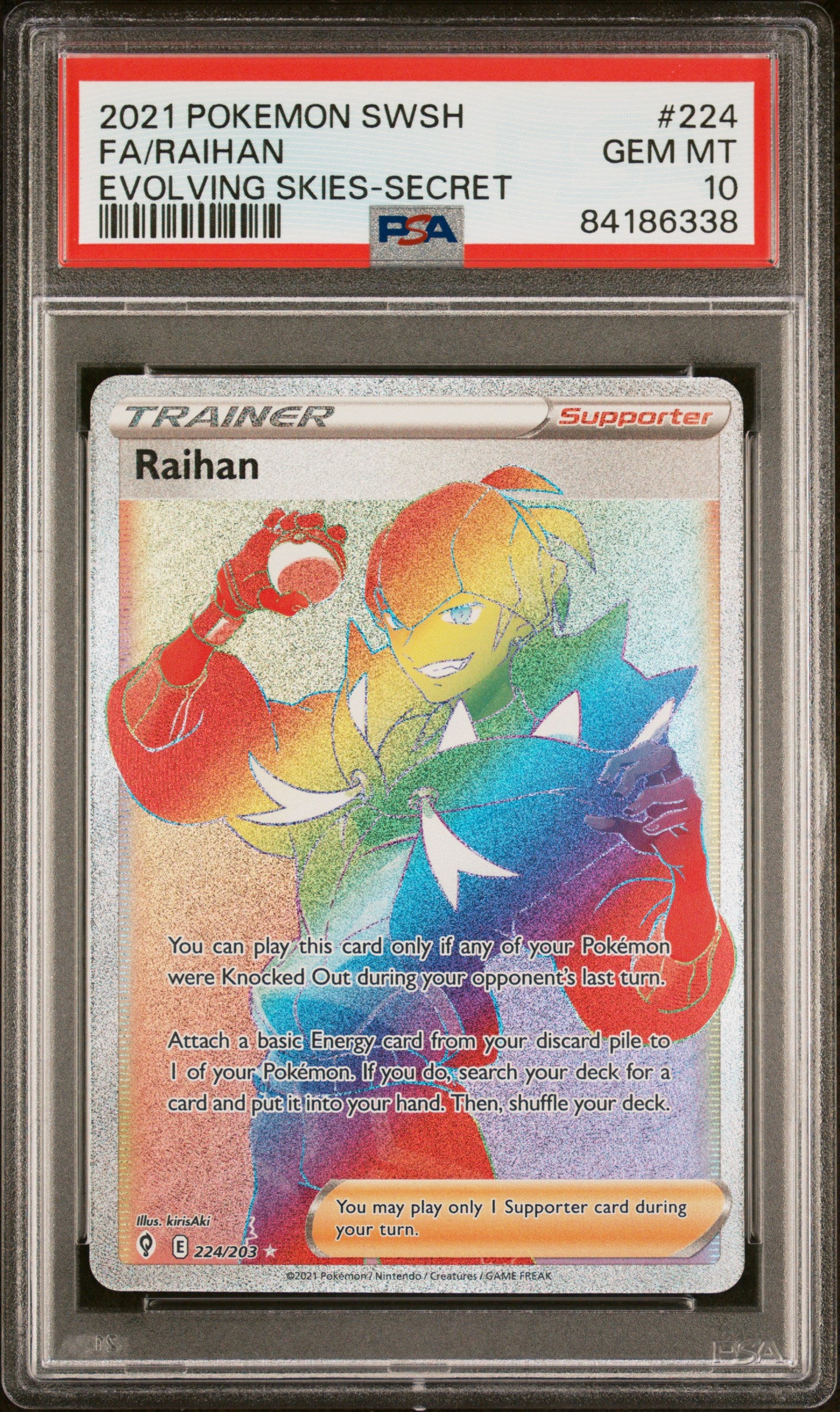 PSA 10 2021 RAIHAN 224 EVOLVING SKIES