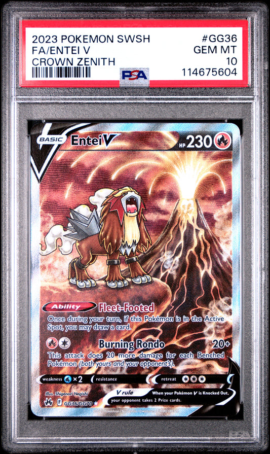 PSA 10 2023 ENTEI V GG36/GG70 SWORD SHIELD CROWN ZENITH