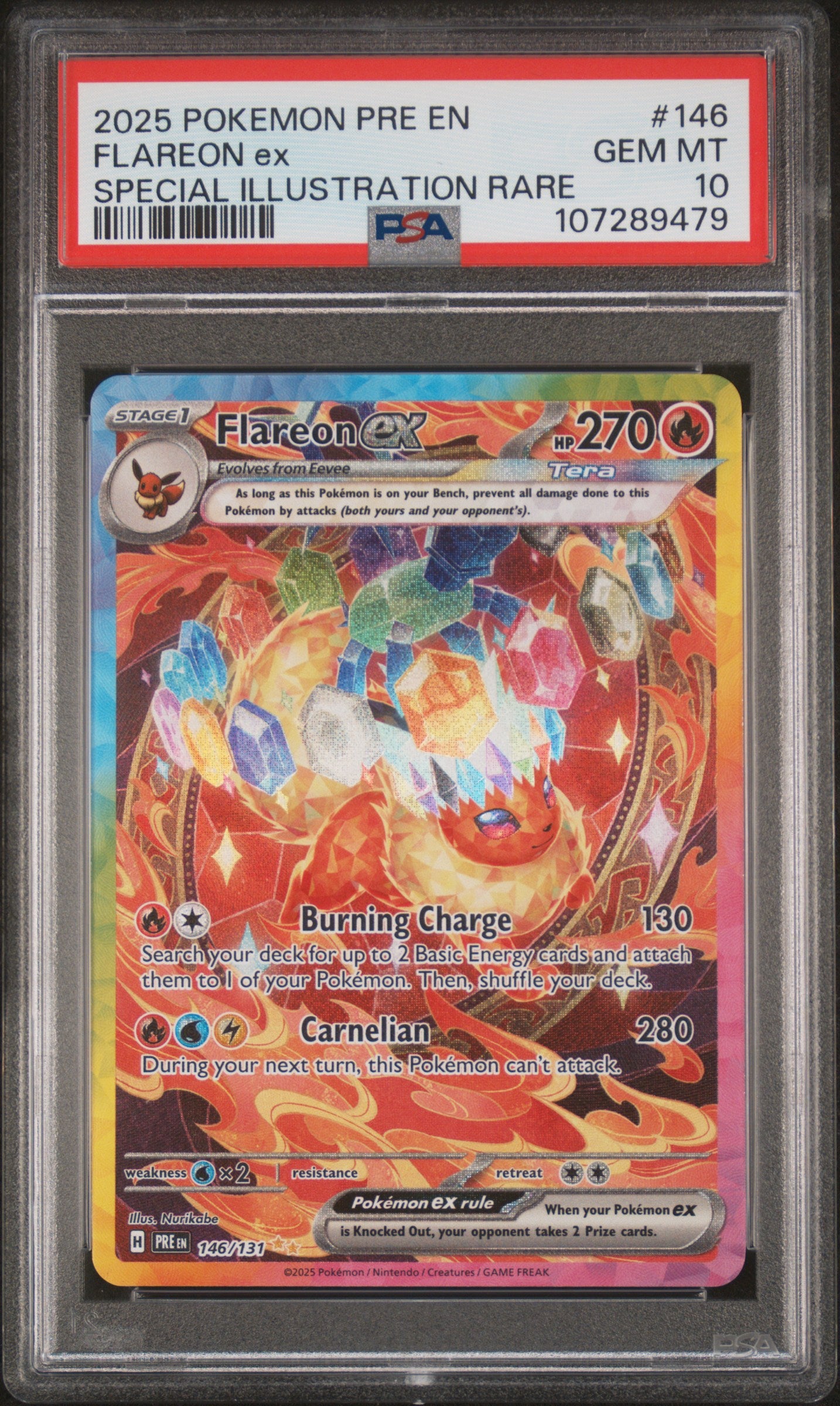 PSA 10 2025 FLAREON EX 146/131 PRISMATIC EVOLUTIONS
