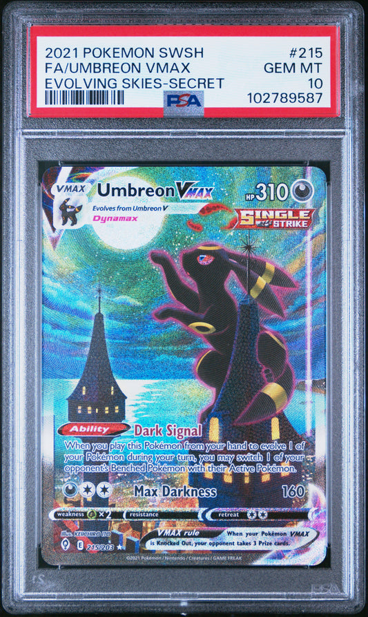 PSA 10 2021 UMBREON VMAX 215 EVOLVING SKIES
