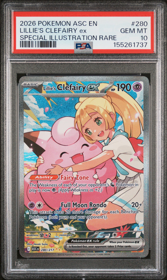 PSA 10 2026 LILLIE'S CLEFAIRY EX 280 ASC EN-ASCENDED HEROES