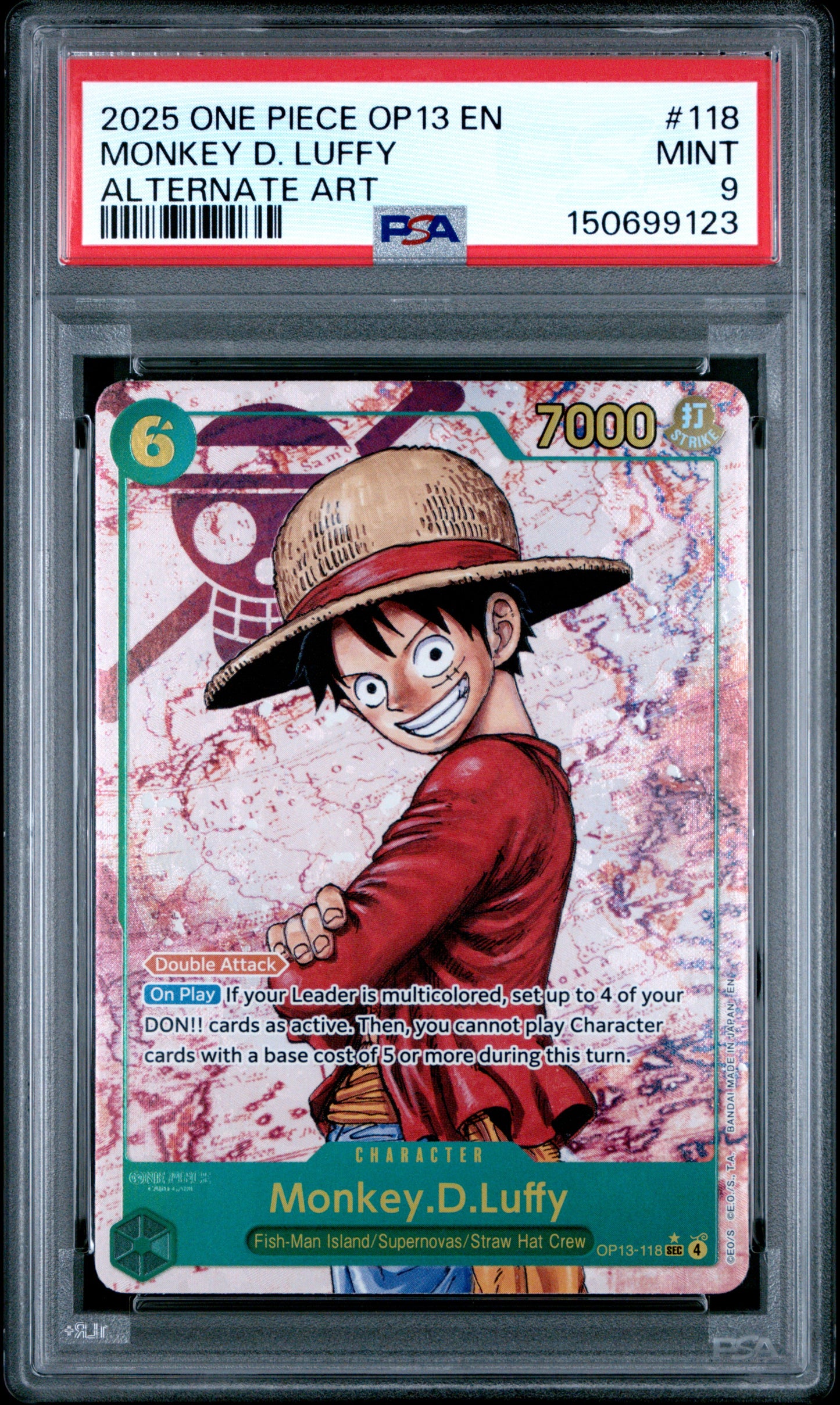 PSA 9 2025 MONKEY D. LUFFY 118 ONE PIECE OP13-CARRYING ON HIS WILL