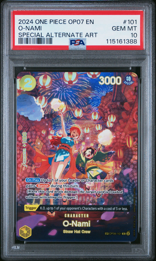 PSA 10 2024 O-NAMI 101 ONE PIECE OP07-500 YEARS IN THE FUTURE