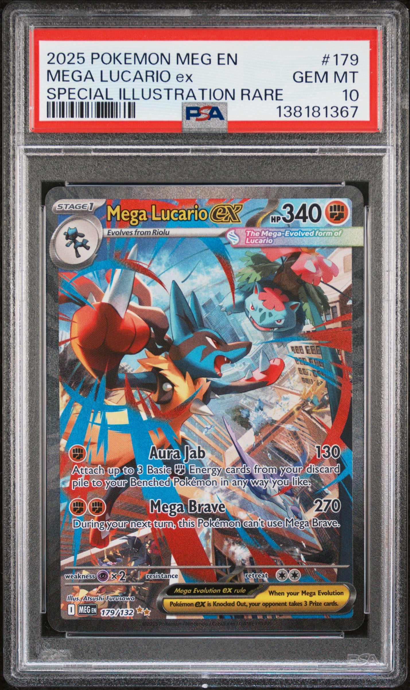 PSA 10 2025 MEGA LUCARIO EX 179 MEGA EVOLUTION