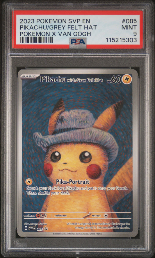 PSA 9 2023 PIKACHU WITH GREY FELT HAT 085 SVP EN-SV BLACK STAR PROMO