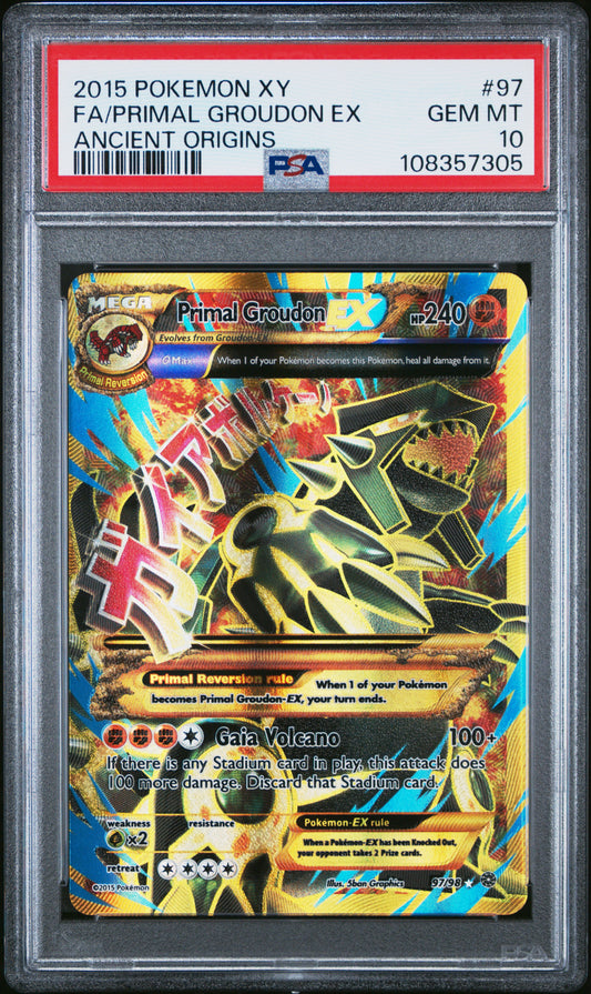 PSA 10 2015 PRIMAL GROUDON EX 97 ANCIENT ORIGINS