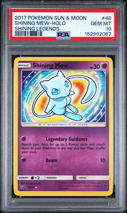 PSA 10 2017 SHINING MEW HOLO 40/73 SHINING LEGENDS