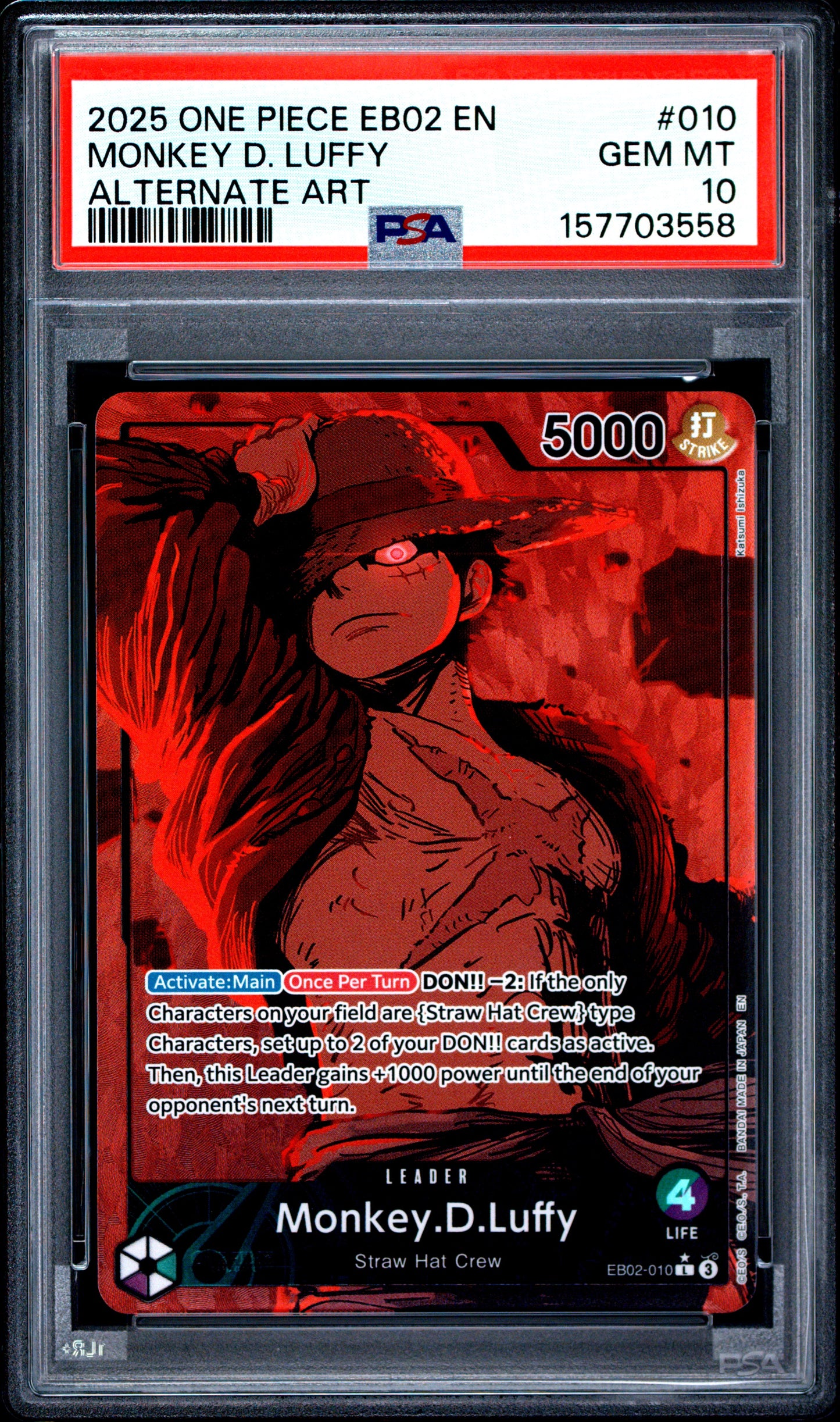 PSA 10 2025 MONKEY D. LUFFY 010