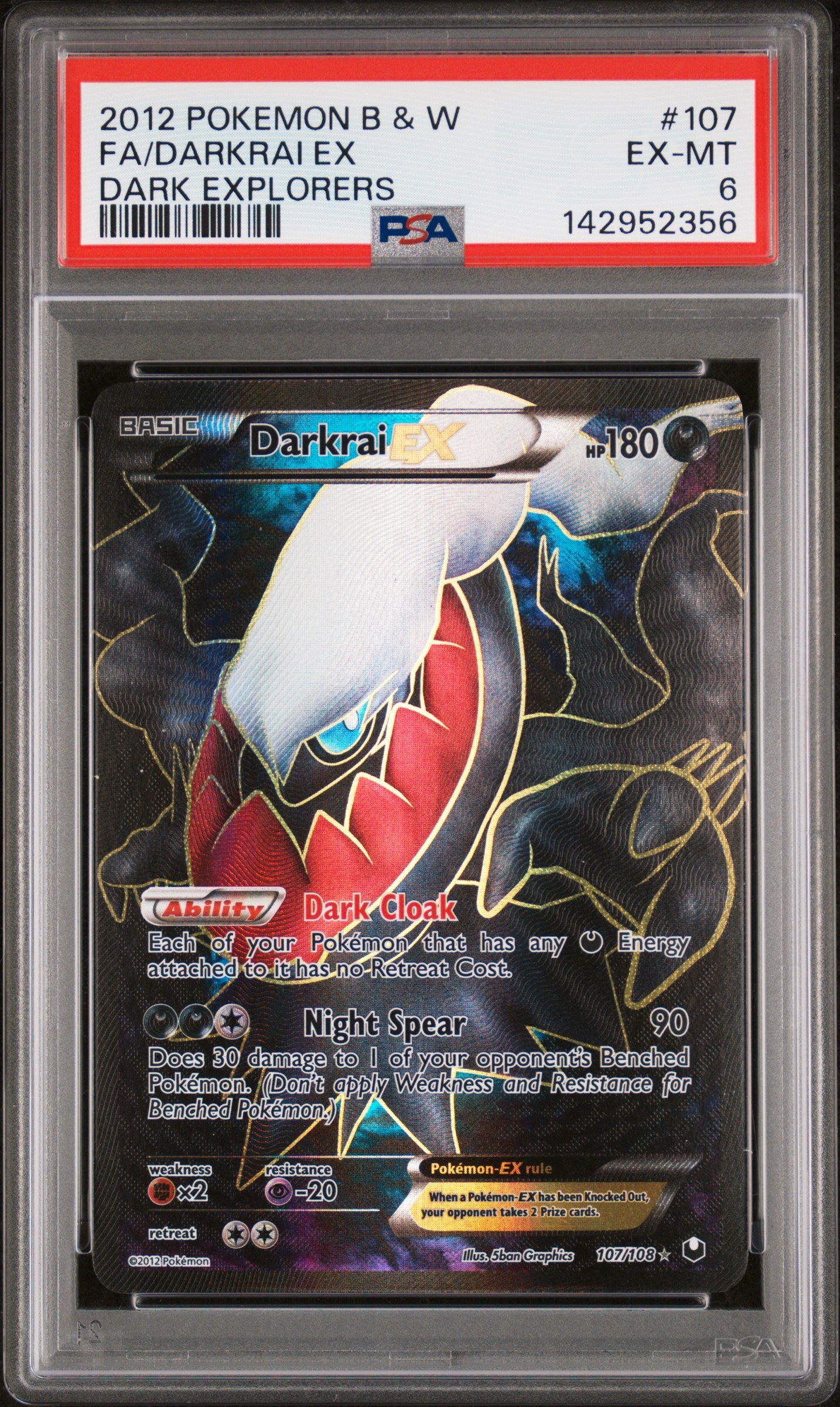 PSA 6 2012 DARKRAI EX 107 DARK EXPLORERS