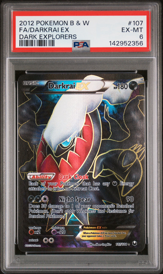 PSA 6 2012 DARKRAI EX 107 DARK EXPLORERS
