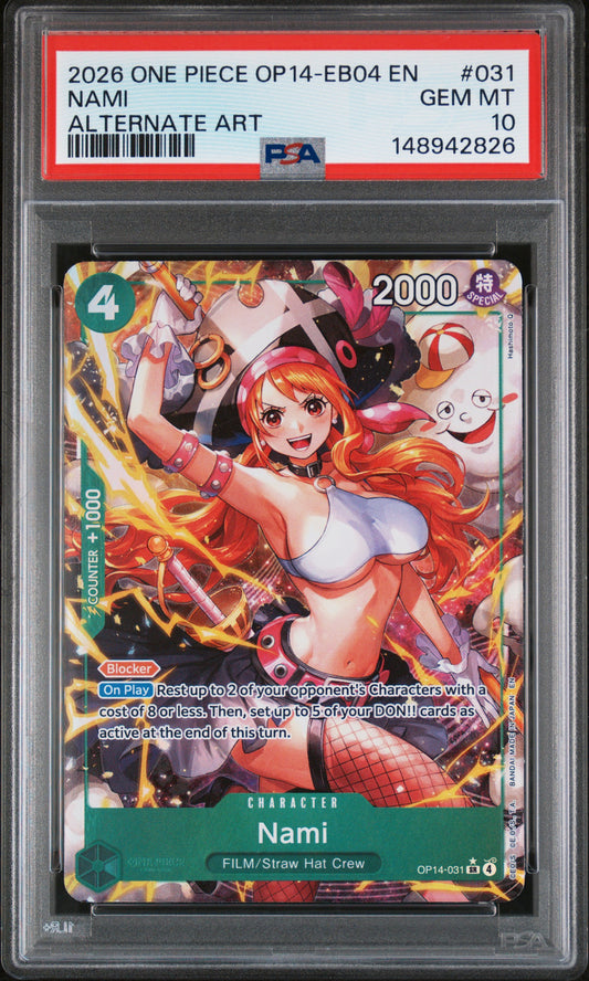 PSA 10 2026 NAMI 031 ONE PIECE OP14-EB04-THE AZURE SEA'S SEVEN