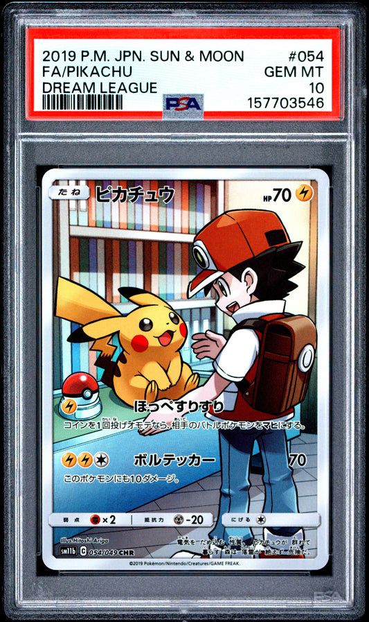 PSA 10 2019 PIKACHU 054/049 DREAM LEAGUE