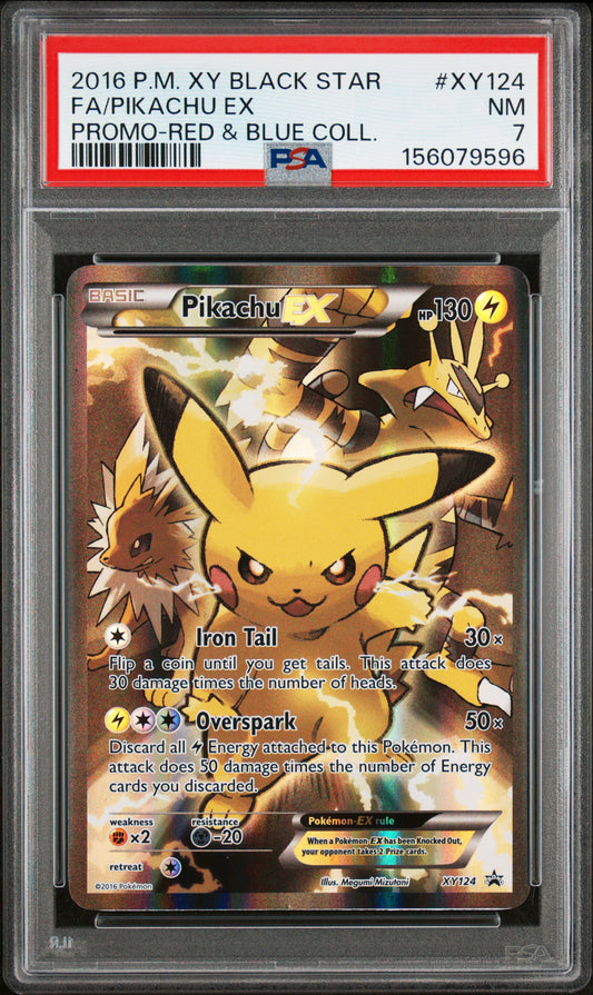 PSA 7 2016 PIKACHU EX XY124 BLACK STAR PROMO