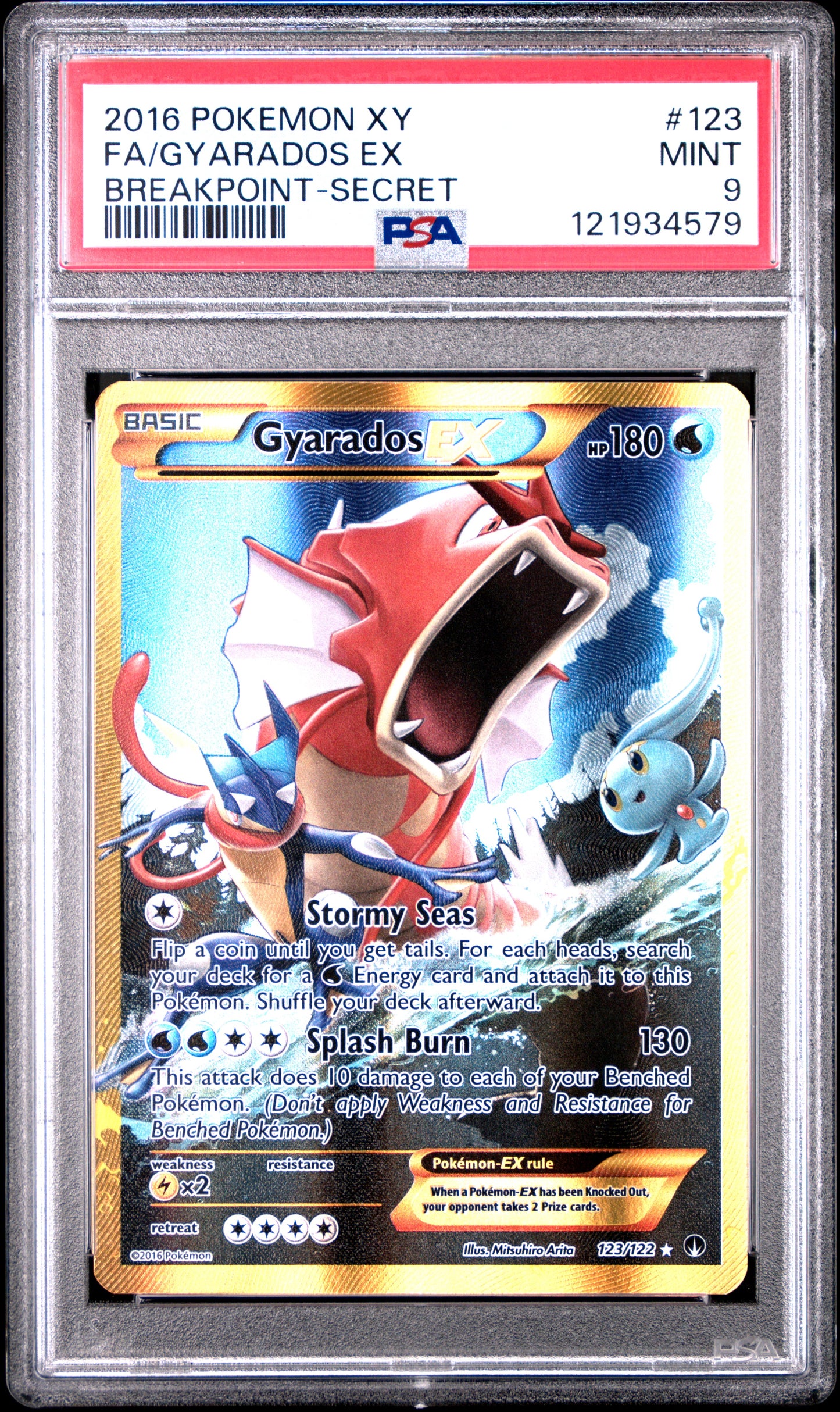 PSA 9 2016 GYARADOS EX 123 BREAKPOINT