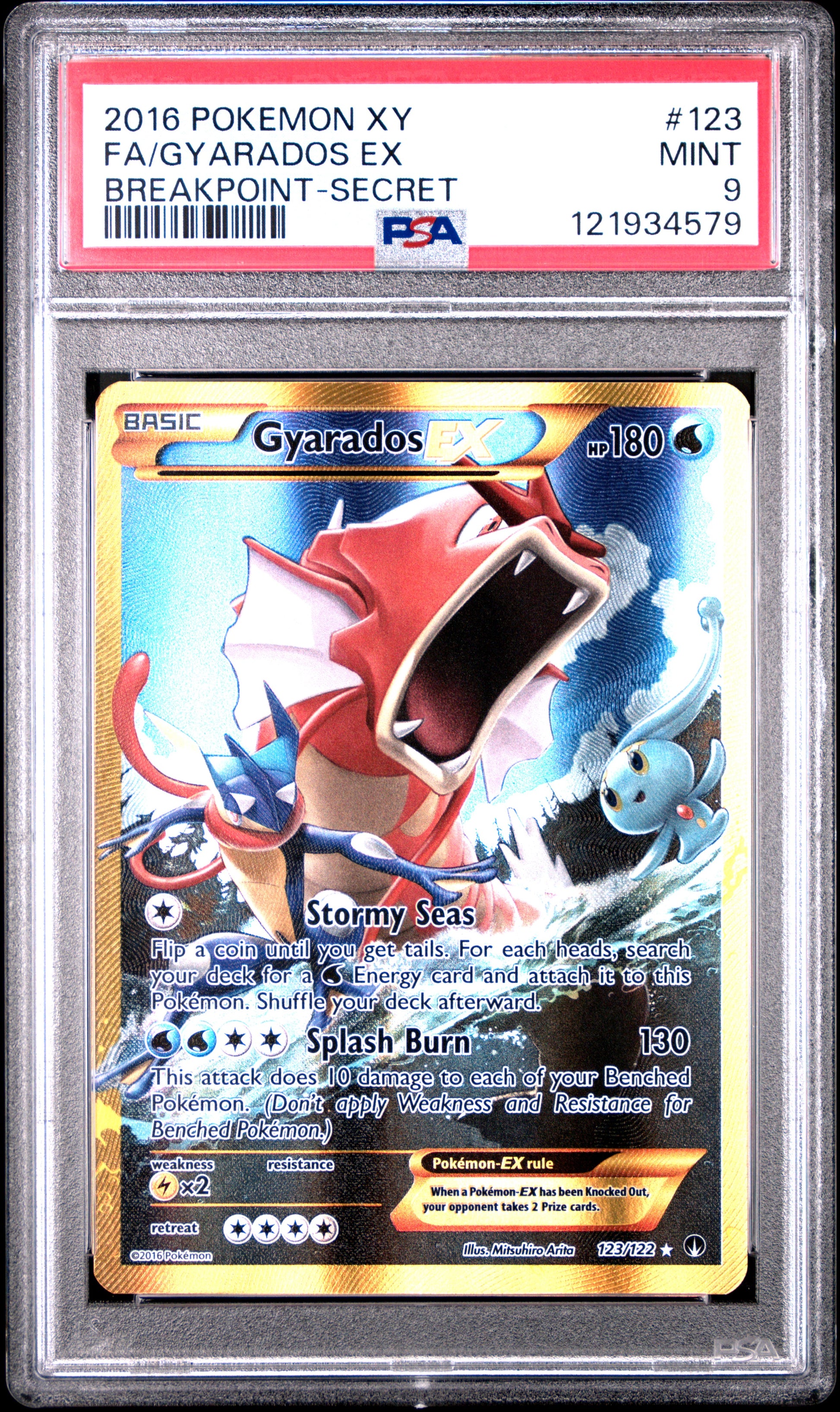 PSA 9 2016 GYARADOS EX 123 BREAKPOINT