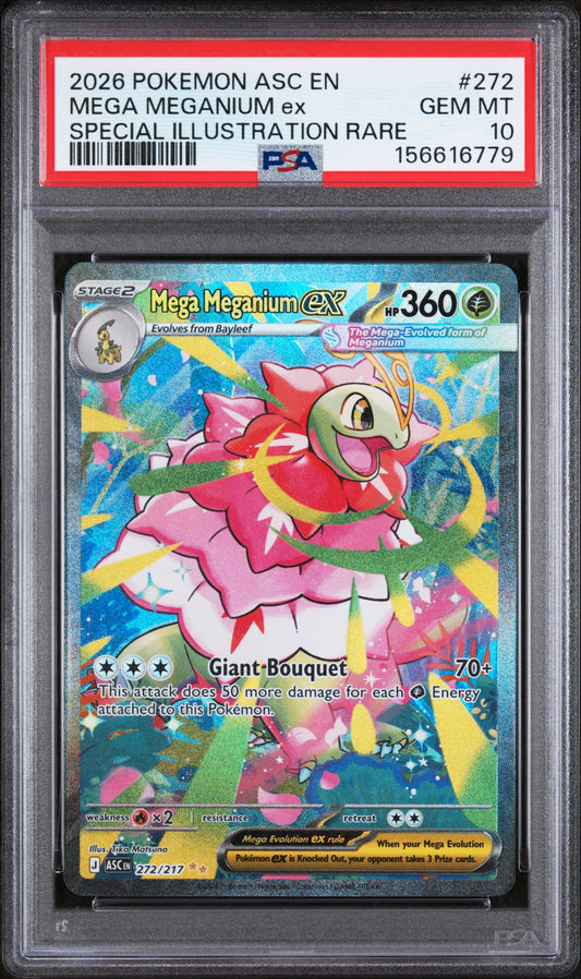 PSA 10 2026 MEGA MEGANIUM EX 272 ASCENDED HEROES