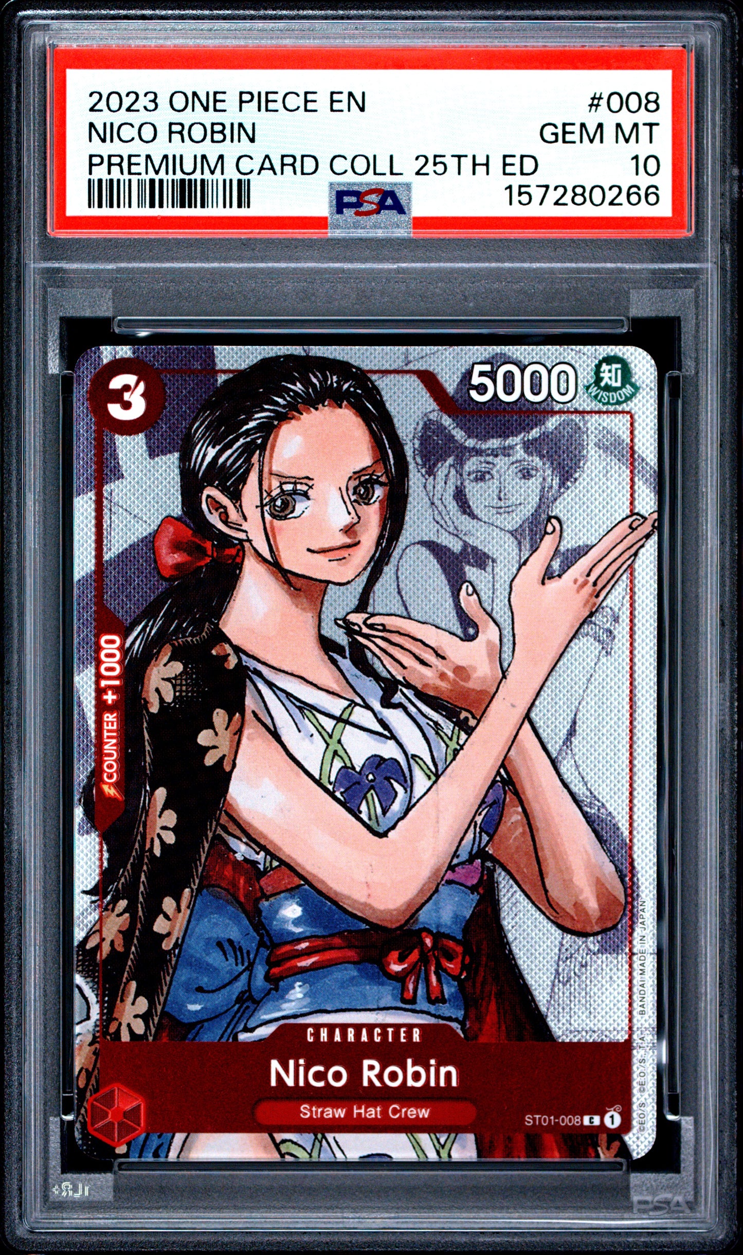 PSA 10 2023 NICO ROBIN 008 ONE PIECE PREMIUM CARD COLLECTION 25TH EDITION